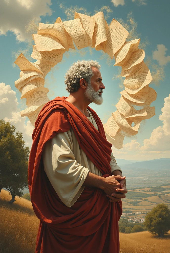 Make a picture of Plato by writing his dialogues.