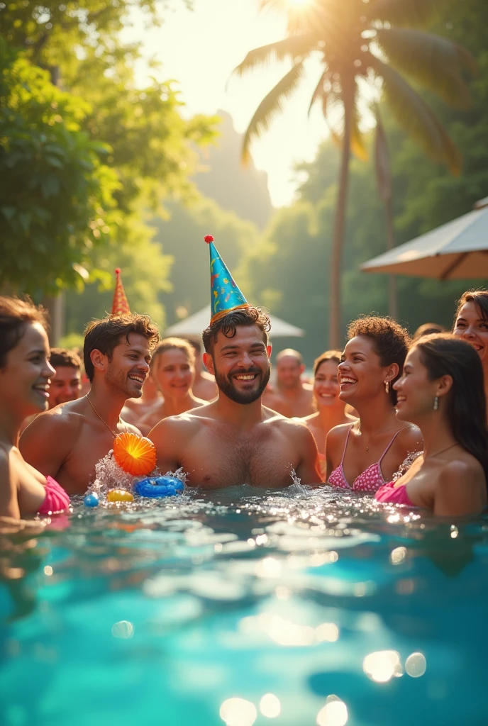 BIRTHDAY IN A POOL