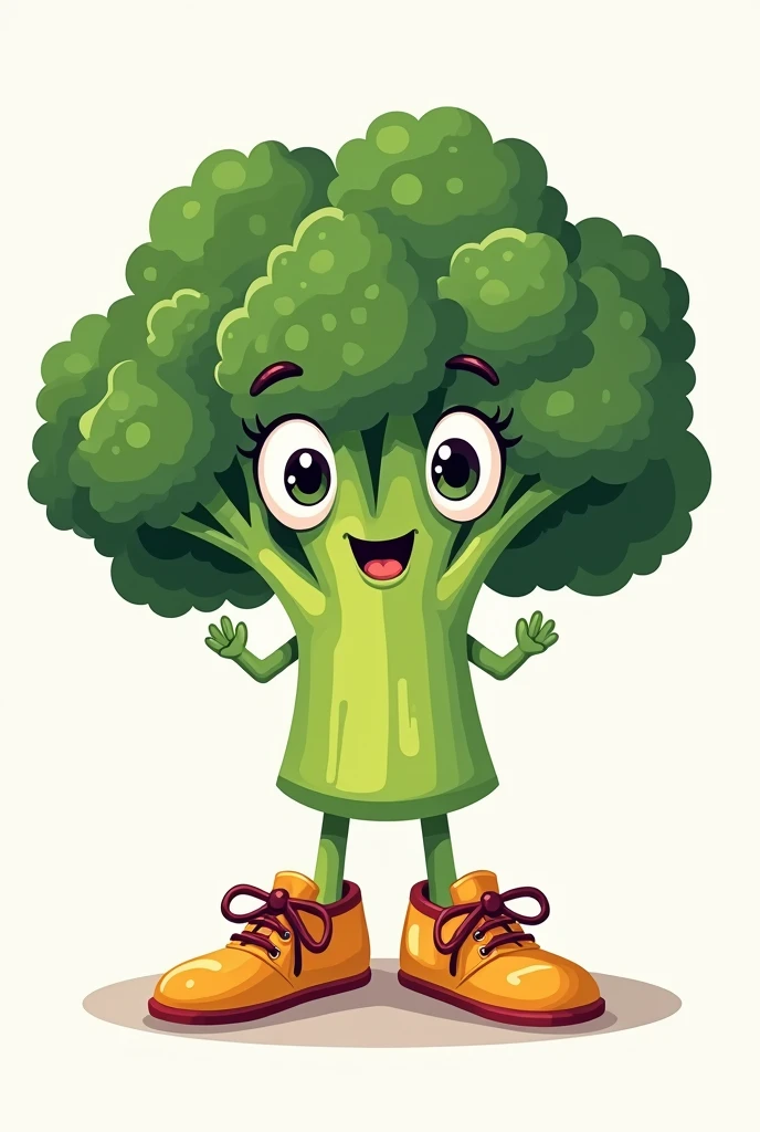 Broccoli with shoes for a logo