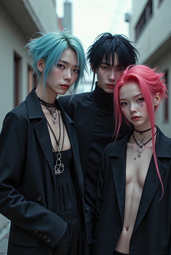 1 man,1womanl,They pose for photos in the studio,Pictures on the walls, Green clothes, Guviz-style artwork, Cyberpunk costumes, trending on cgstation, & jeehyung lee & Phlegm sputum, phlegm, inspired by Yanjun Cheng, green and black, ornate dark green clothing, Guviz, by Yang J, green and black, wearing cyberpunk streetwear