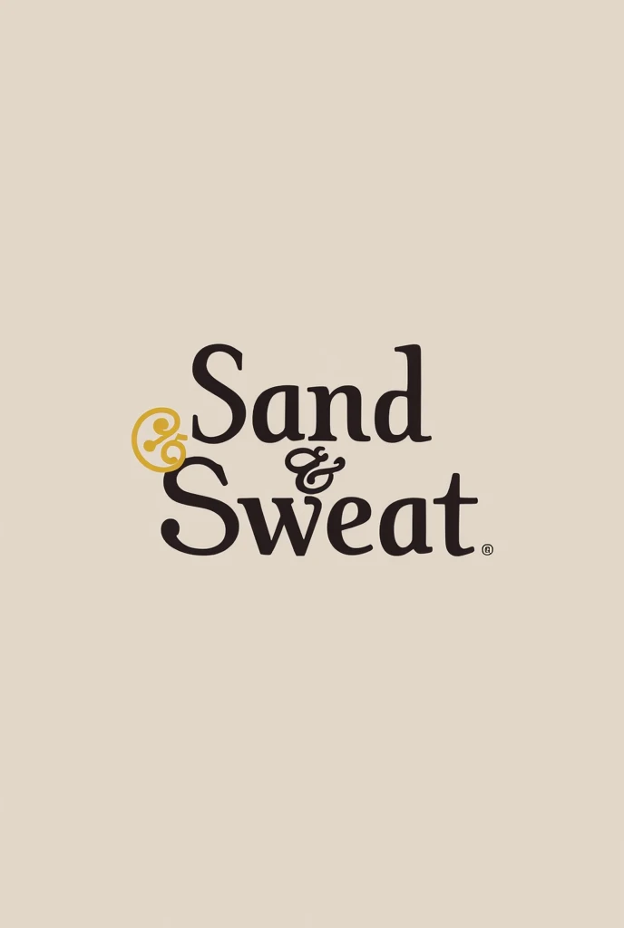 a modern and minimalist logo design for a beach fitness community Sand & Sweat, a sleek and stylish logo with shapes like a pipeline wave, clean lines, and a sophisticated color palette that looks like beach, a high-quality, conceptual, and visually impactful logo design, white background