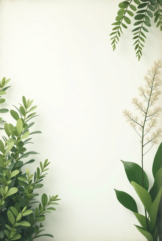 White space with plants as if it were an old photo 