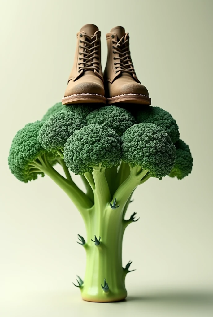 Broccoli with real shoes