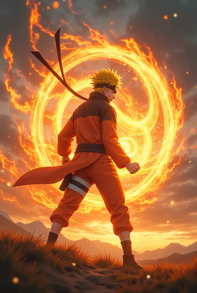naruto with kurama mode rasen shuriken