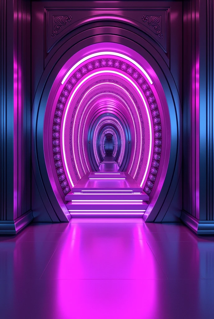 It creates a scene where it looks like a glamorous purple vault, and when the stripes are opened, ultraviolet lights can be seen. Inspired by a box of Barbie dolls, like a glamorous mansion.