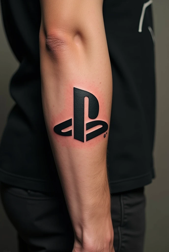 Create me an arm tattoo with PlayStation logo