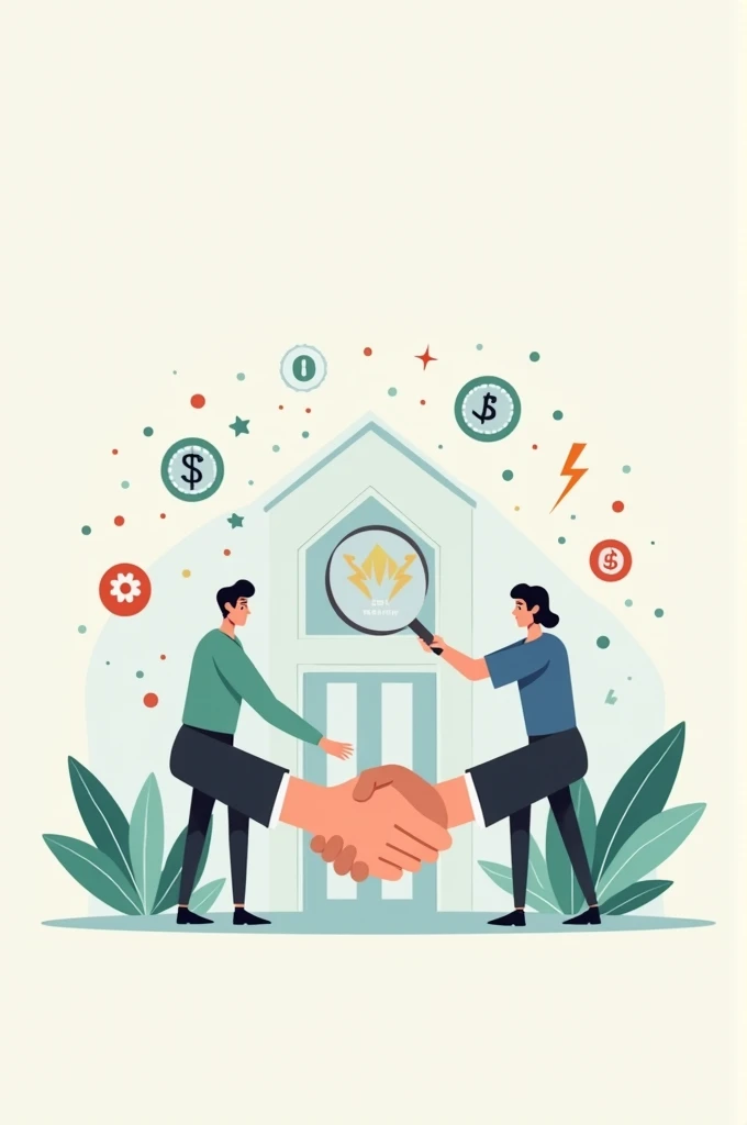 Symbols that indicate trust, quality and speed to invest in real estate thinking about its profitability in rent later