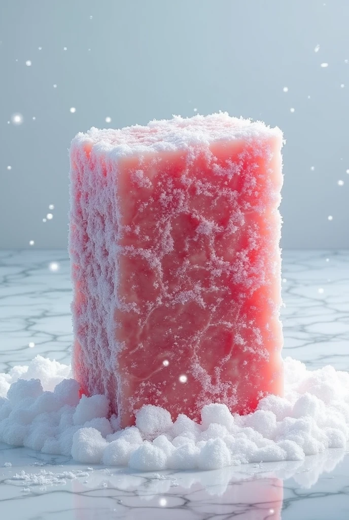 Graphic image with a message about frozen meat