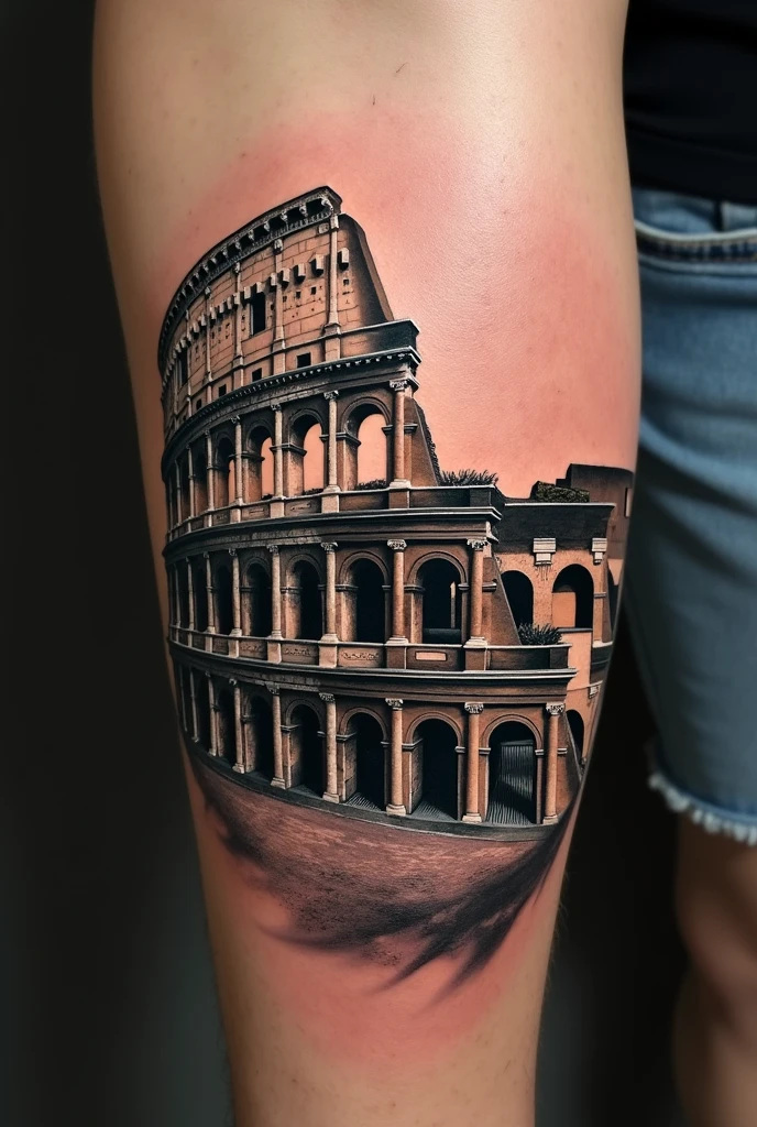 Colosseum tattoo in micro realism style
