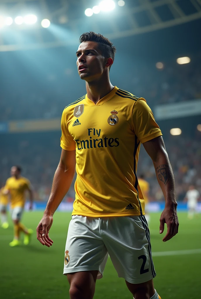 Cristiano Ronaldo au tirages pour la ligue deschampions,(best quality,4k,8k,highres,masterpiece:1.),ultra-detailed,(realistic,photorealistic,photo-realistic:1.37),HDR, UHD, studio lighting,