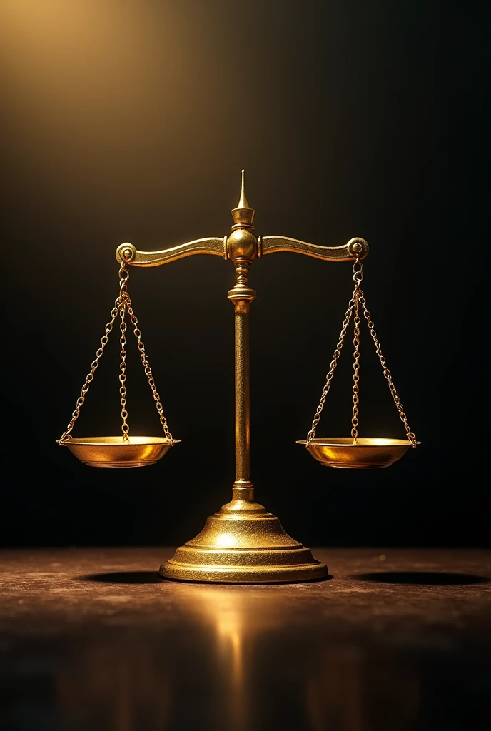 Lawyer scale in the middle of the L warning in gold and black background