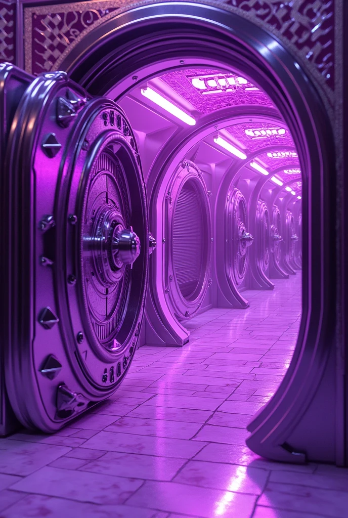 It creates a scene where it looks like a glamorous purple vault, and when the stripes are opened, ultraviolet lights can be seen. Inspired by a box of Barbie dolls, like a glamorous mansion.