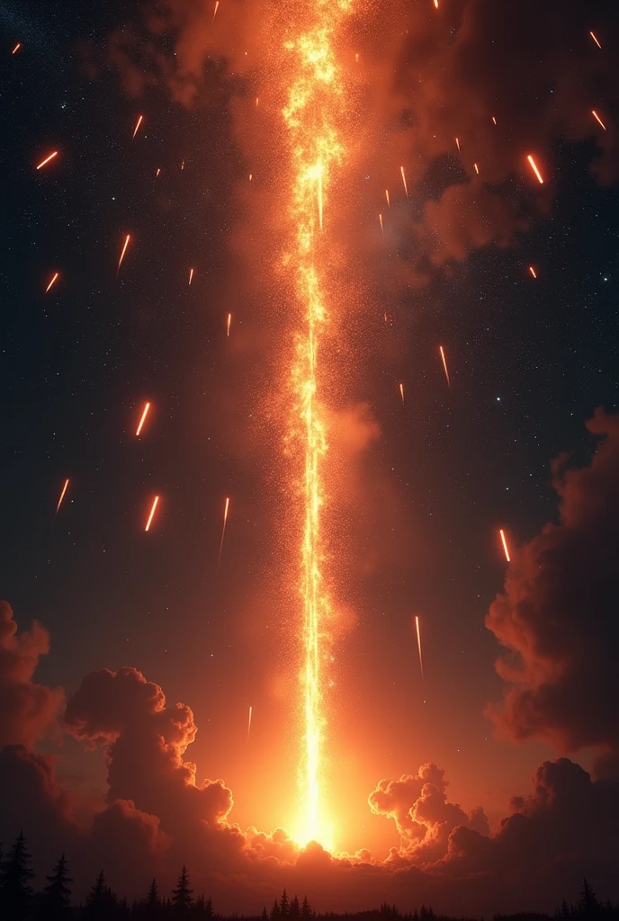 meteors falling from the sky