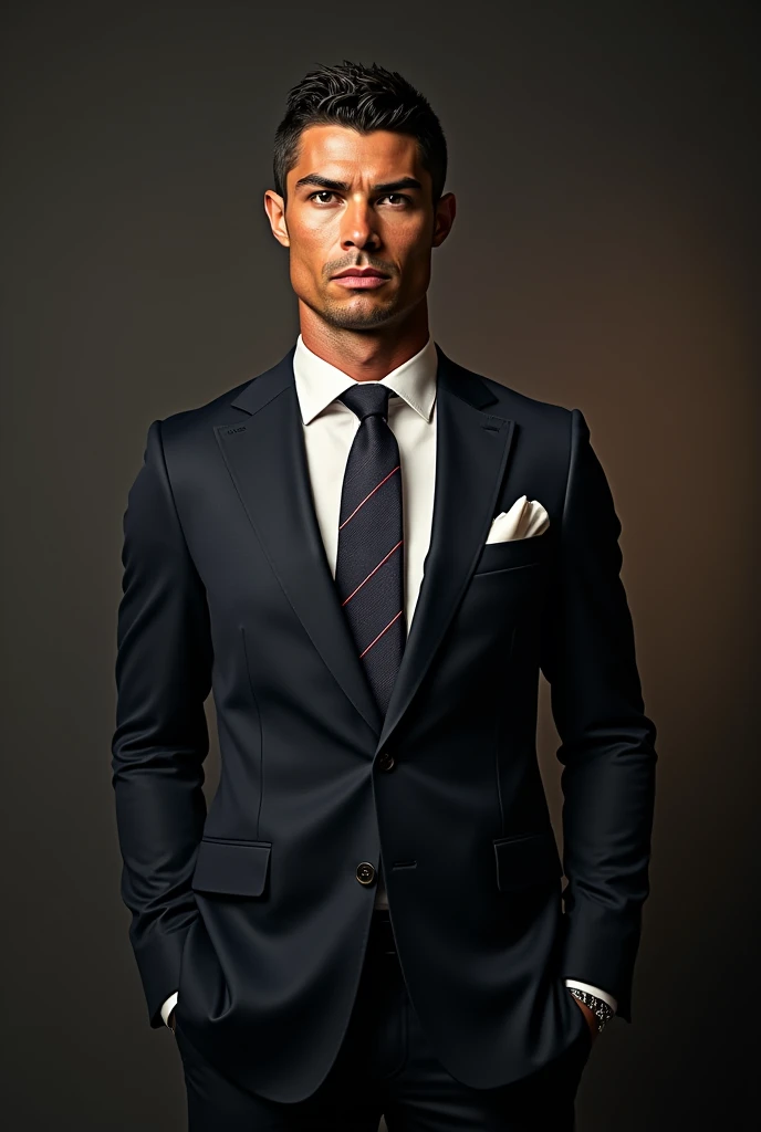 Cristiano Ronaldo;en vêtements de luxe;prêt pour le tirages au sort des la ligue des champions 