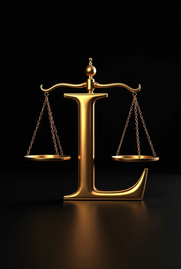 In the middle of the Scales the letter L in gold on a black background