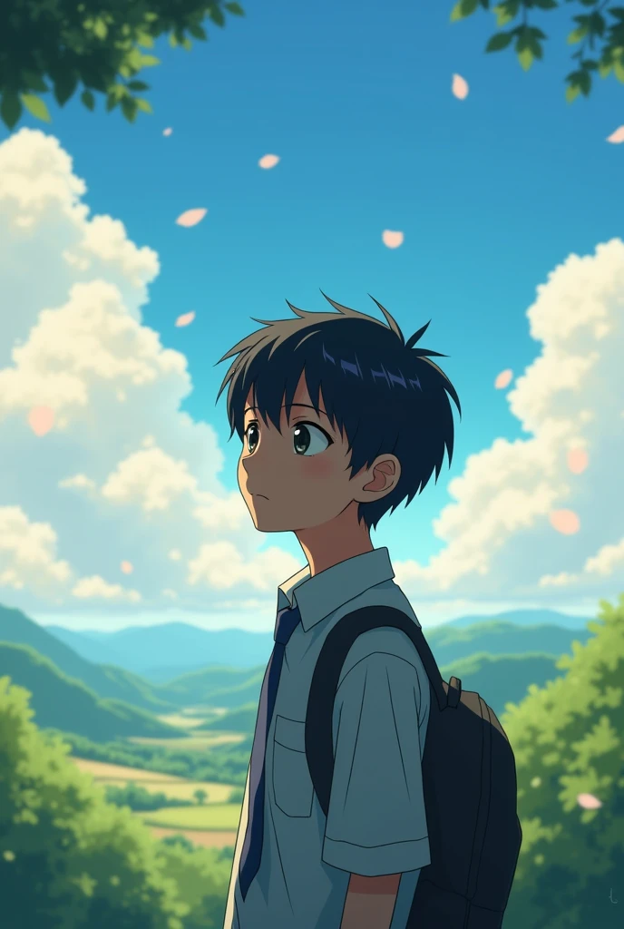 “Create a thumbnail image in the style of Makoto Shinkai for a YouTube channel about learning English vocabulary.”