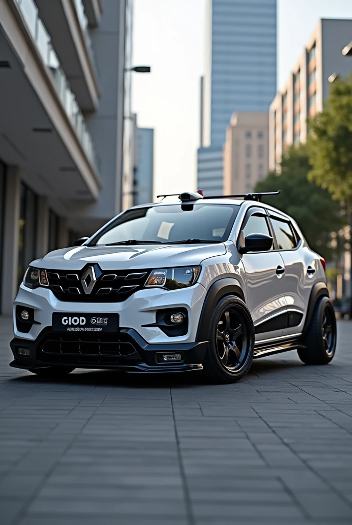Modified kwid car with wheels and body kit