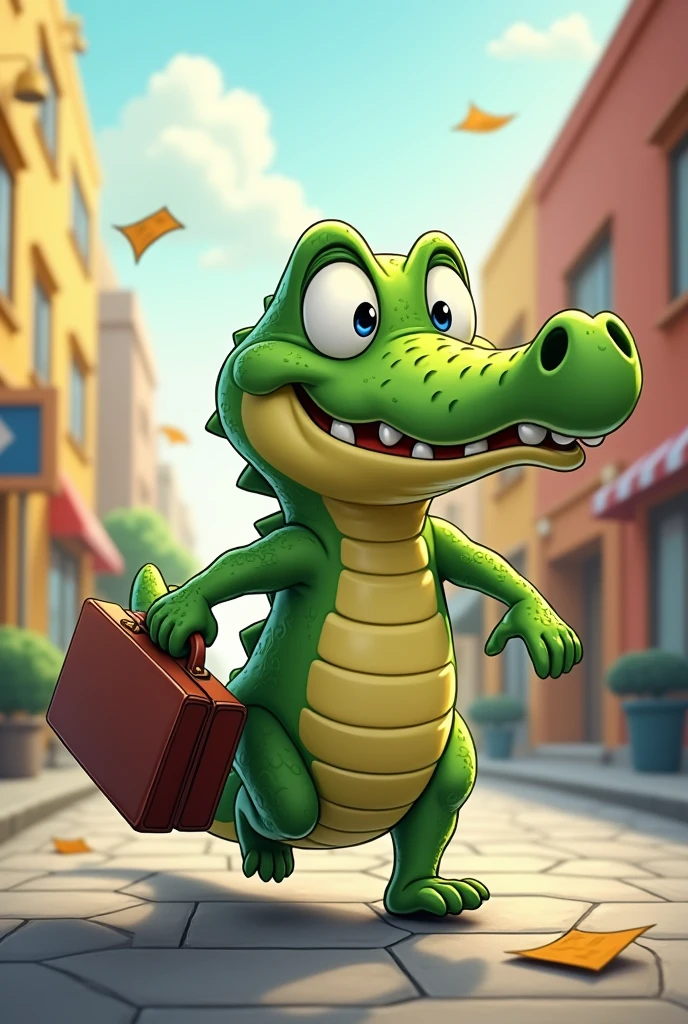 Crocodile running late adorable