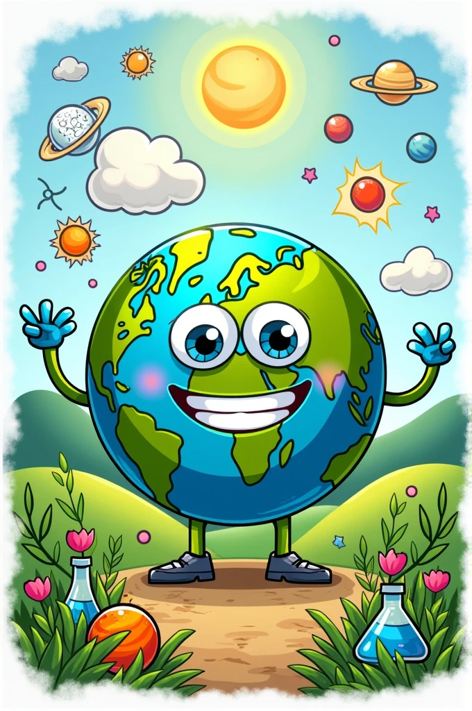 Create a third grade t-shirt design based on the natural sciences area