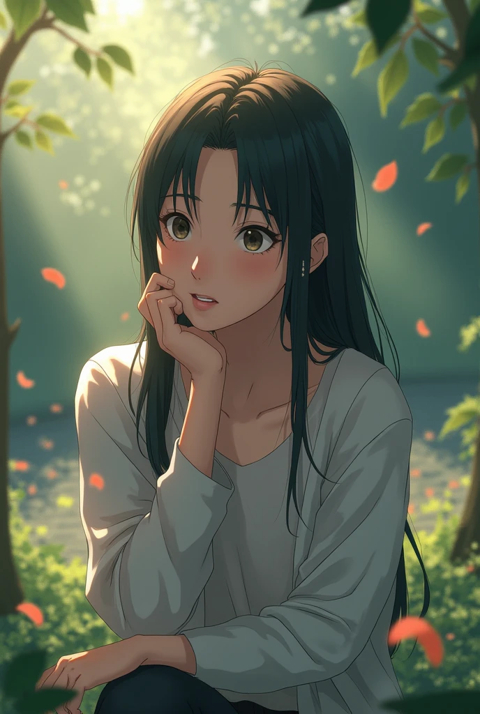 “Create an image in the style of Makoto Shinkai of she wants to  English skills."