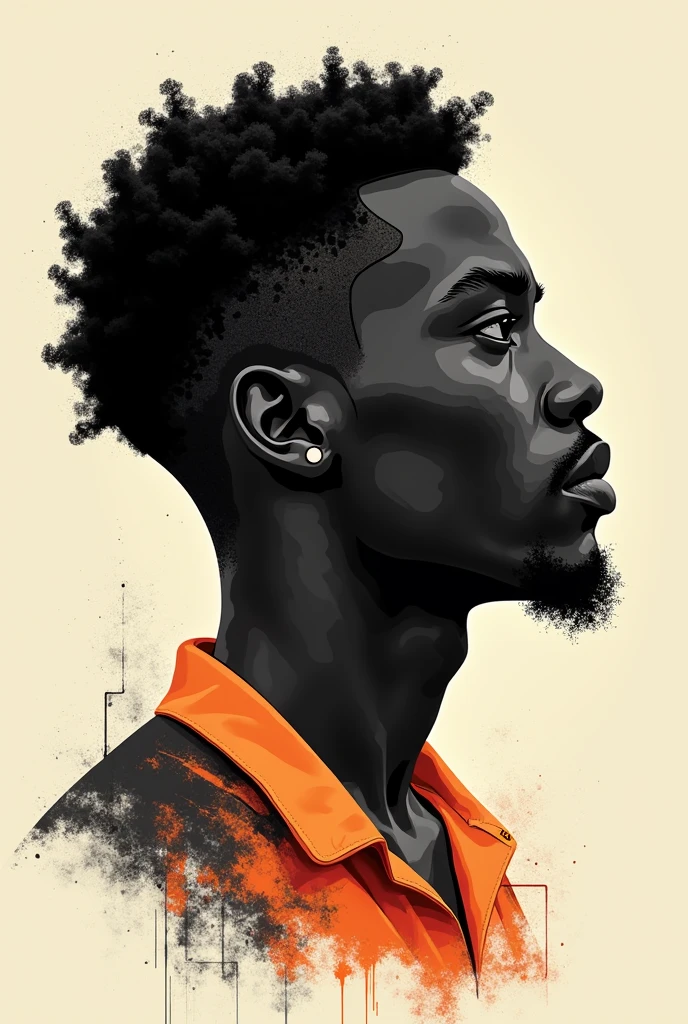 combating racism. Simple as a drawing. With the profile of a black person