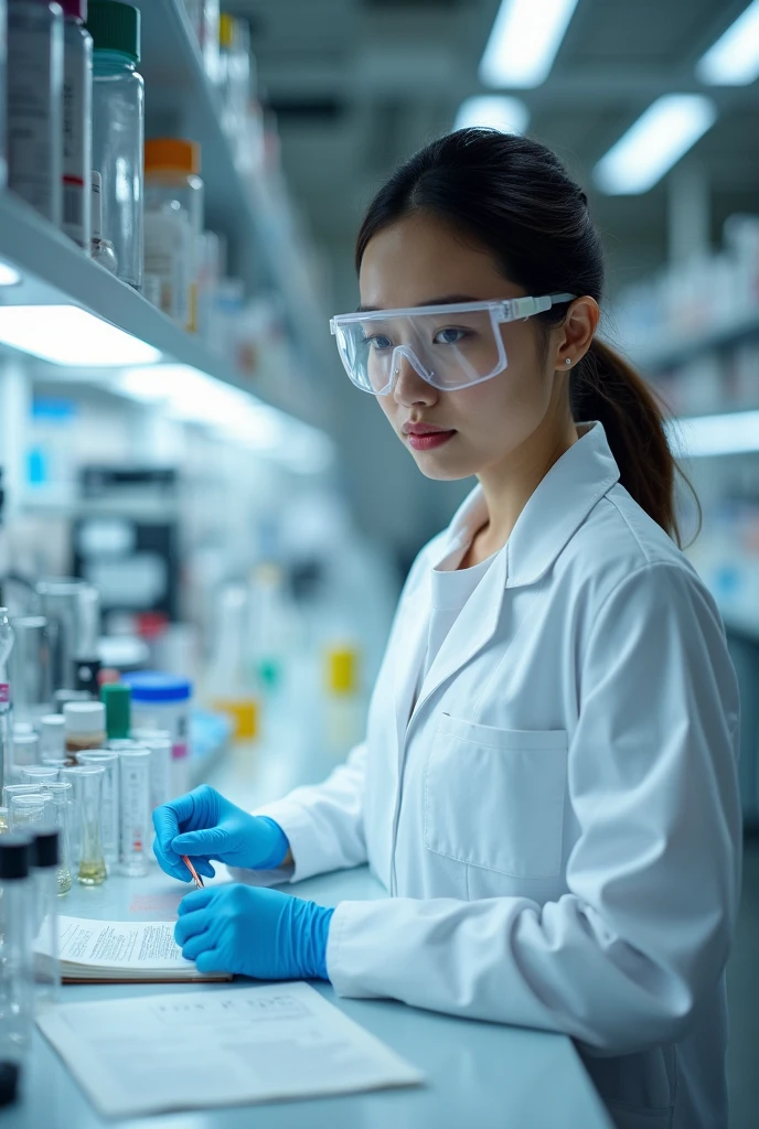 A female chemist in a clinical laboratory