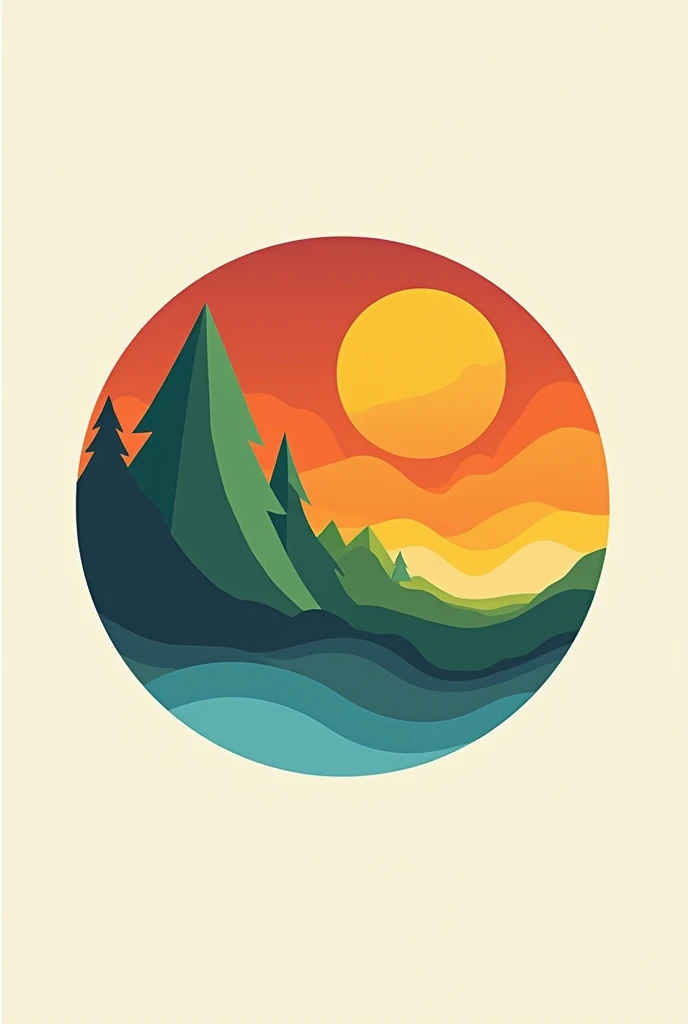 Logo of the 70s 80s and 90s environmental theme and the characteristic colors of the 70s 80s 90s color palette of the 70s 80s and 90s