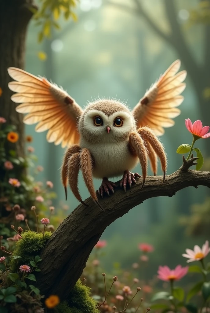 make a cute spider with owl wings
