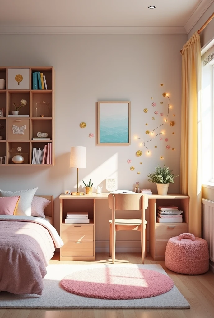 Simple style room design for girls