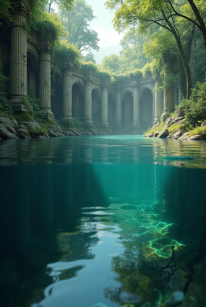 Ruins under the lake