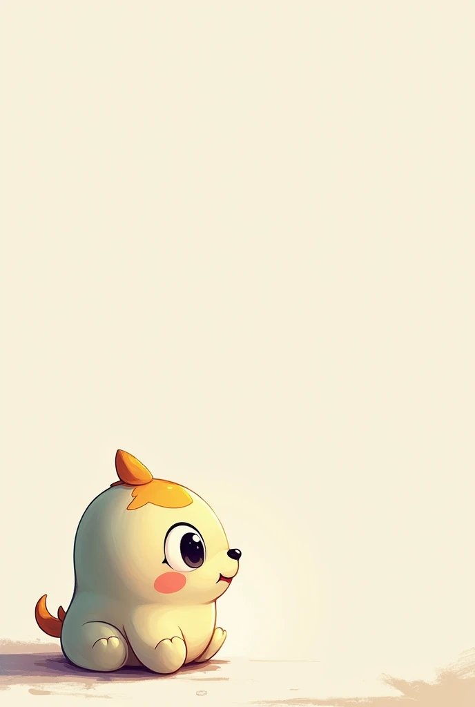 chibi character, sitting completely to the left