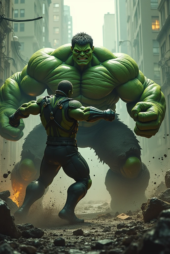 Hulk fighting Bane