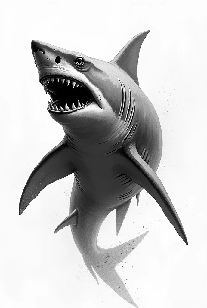(drawning), Shark, black andwhite