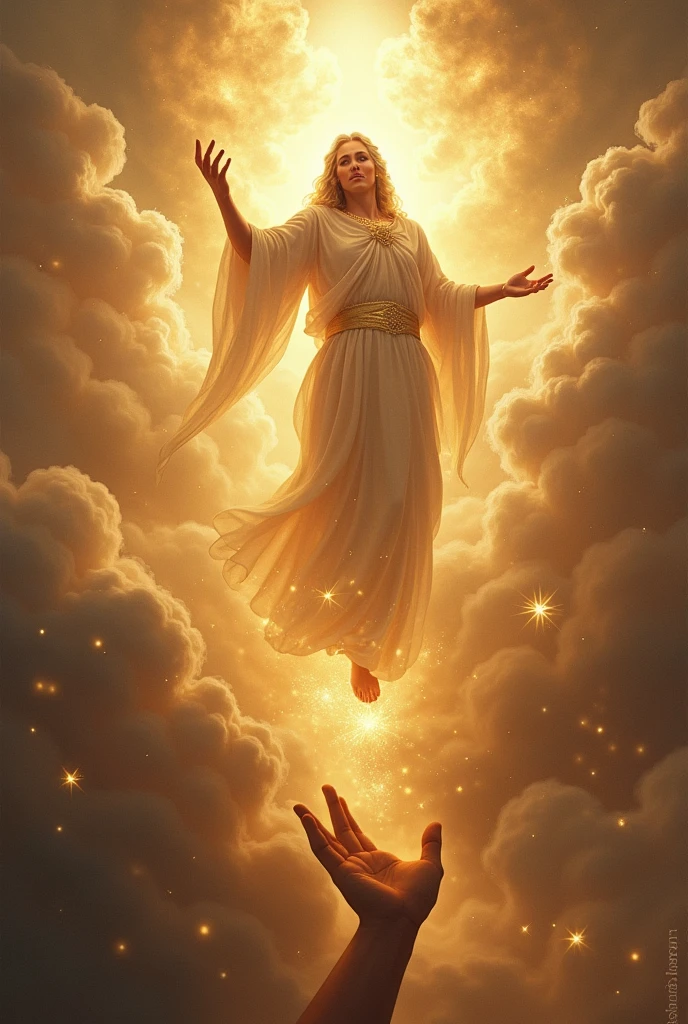God holding me by the hand, both with the right, taking me to heaven