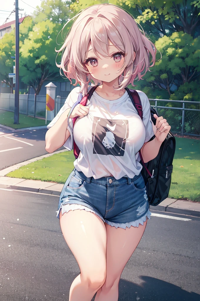 ((A plump and squishy lady:1.3)),((surprise!!:1.3)),(((Women's Lace Panties,((open crotch pantie)),transparent,Erotic lingerie,Big size,Open crotch underwear))),Highest quality、High resolution、Detailed Background、(Beautiful face in every detail:1.4)、"A joyful with a beaming smile, riding a bicycle on a sunny day. She has short, slightly messy hair that bounces as she pedals energetically. She wears a casual outfit, like a t-shirt and shorts, with colorful sneakers. The scene is set on a quiet suburban street with green trees and houses in the background. Her backpack is slightly askew, and her enthusiasm is infectious as she speeds down the street, the wind playfully tousling her hair."