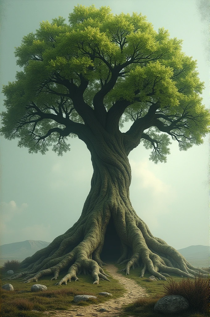 A tree with its roots buried deep in the past, its trunk reflects evolution,  and its leaves present the future