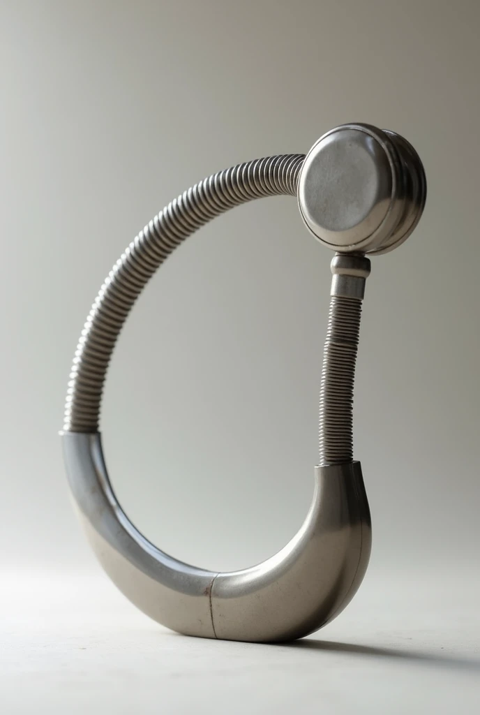 draw an object wich have a shoe horn at one end and a round piece of metal at the other, and they are connected by a hose