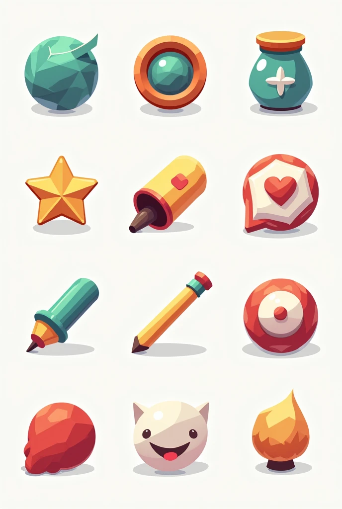 create multiple icons for mobile games, like coins, gems, among other related things