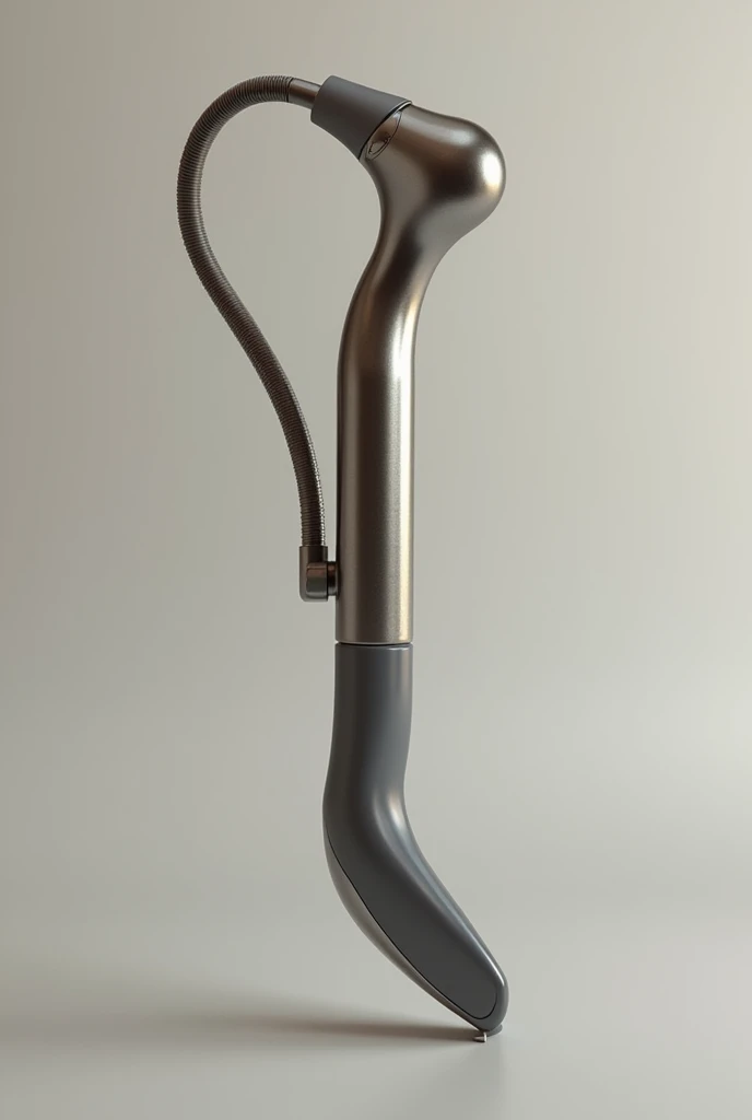 draw an object wich have a shoe horn at one end and a round piece of metal at the other, and they are connected by a hose