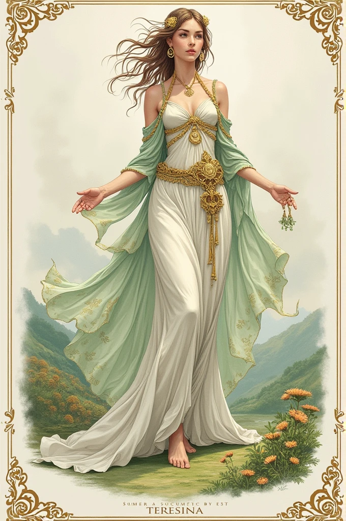 Generate step by step how to draw a legend of Teresina