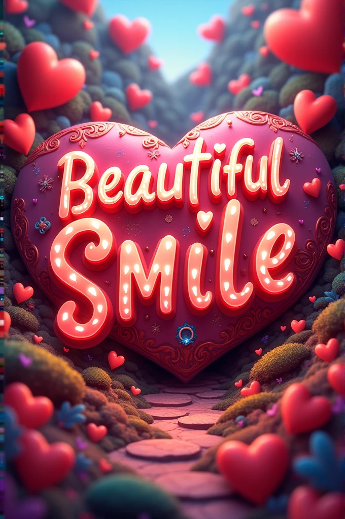 Make a musical cover of corridos tumbados with the central Lugo that says BEAUTIFUL SMILE with animated letters and lots of hearts 
