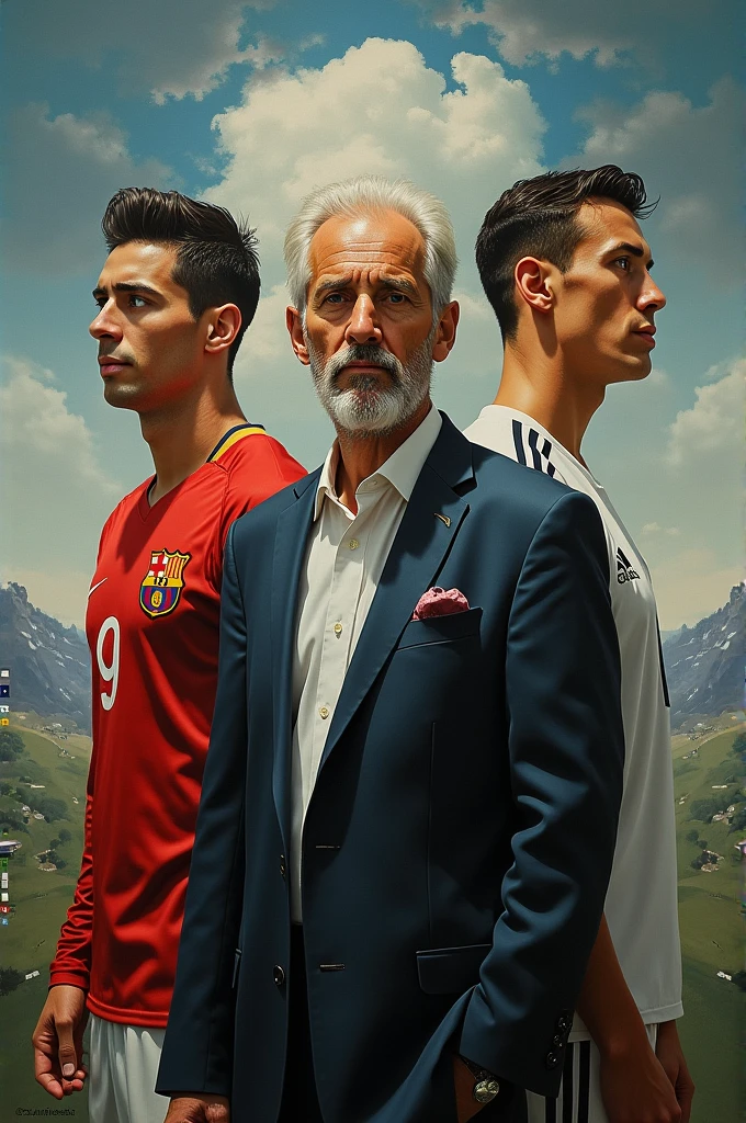 Pablo Latapi Sarre with Messi and Cristiano Ronaldo on the sides