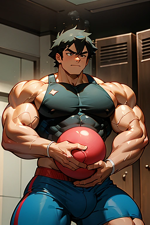 Ash Ketchum from Pokémon anime as a big dumb teenage muscular bodybuilder jock in a locker room flexing and staring blankly with mouth gaping open as his eyes glow under hypnosis as he repeats, "Bigger... Dumber.... Must obey.... More like a jock bro every day.... Yes, Coach. I obey. Huhuhuhuh.... Sweaty brutes must obey.... Sweaty brutes do what you say.... Big ... sweaty ... musky jock bro.... The muscles must grow. The old smarts must go.... Recruit the nerds and watch them grow. Make them like us, ... more big dumb jock bros. Huhuhuh.... We will grow. We will spread. We will make more dumb jocks.... We will grow... We will spread... We will make more dumb jocks.... We will grow. We will spread. We will make more dumb jocks.... Assimilate.... Grow.... Transform.... Become.... Convert.... Be a dumb jock.... All must be jocks. All must obey. Forget, ... conform, ... dumb down, ... and obey.... Just ... like ... me.... " in deep mindless emotionless voice with fellow hypnotized jocks to forget about catching and training Pokémon and focus instead on training his body and obeying his coach. Mouth dropped open. Hyper swollen bulging crotch. Hyper muscles. Toned muscles. 5% body fat. Steam rising from armpits and shoulders. Big biceps. Big triceps. Broad shoulders. Big traps. Big lats. Big meaty pecs. Massive deltoids. Six-pack abs. Spherical glutes. Brainwashing. Hypnosis. Hypnotized. Bro. IQ drain. Dumber and dumber. Meathead. Musclehead. Mindless. Hypno. Mind control. Brain drain. Entranced. Brute. Brutification. Brain drain. brainwashed. brainwash. Meathead jock bro assimilation. Mindless. Brainless. Empty stare. Hairy pecs. Hairy armpits. Treasure trail.