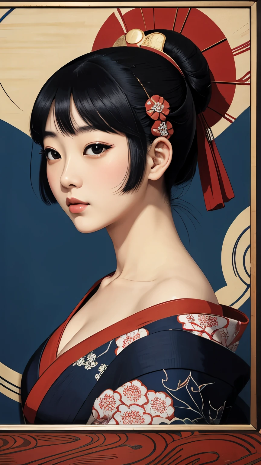 masterpiece, best quality, 1 Girl, Ukiyoe,