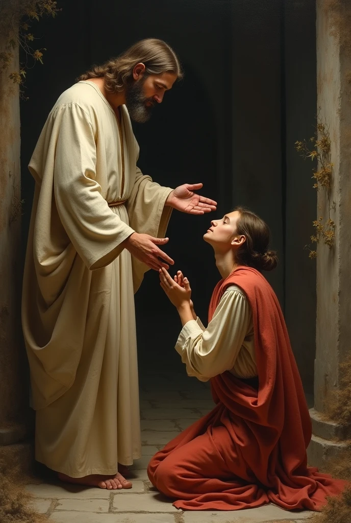 Jesus comforting a sinner