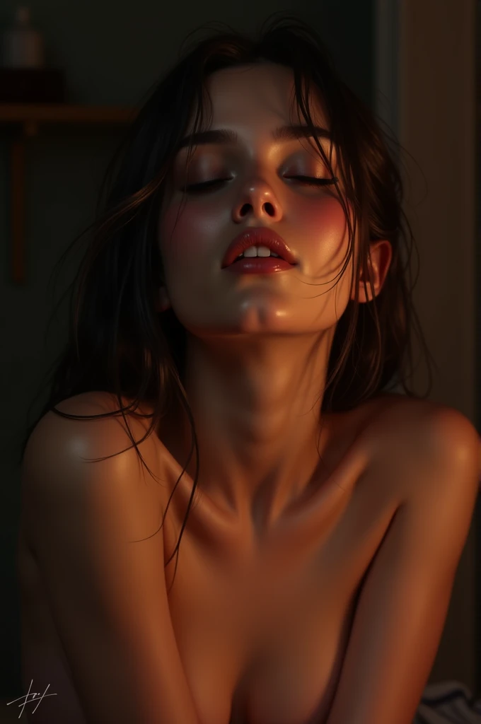 Girl sollowing cum