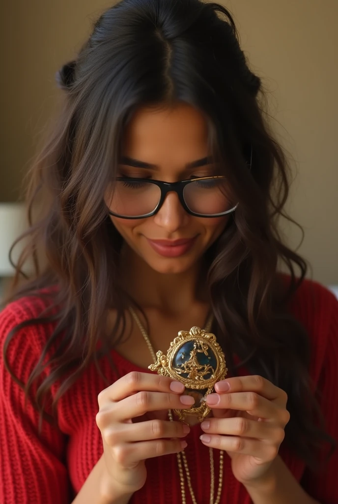 Create me a picture of Mia Khalifa showing her little treasure