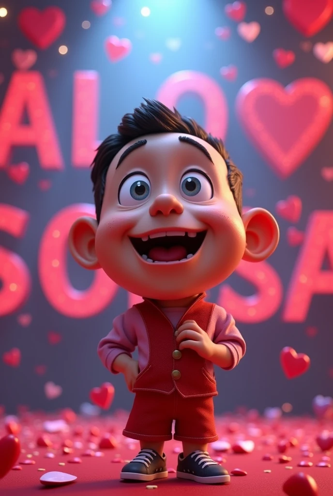 Make a musical cover of corridos tumbados with the central Lugo that says BEAUTIFUL SONRISA in Spanish with animated letters and lots of hearts and that says bold group