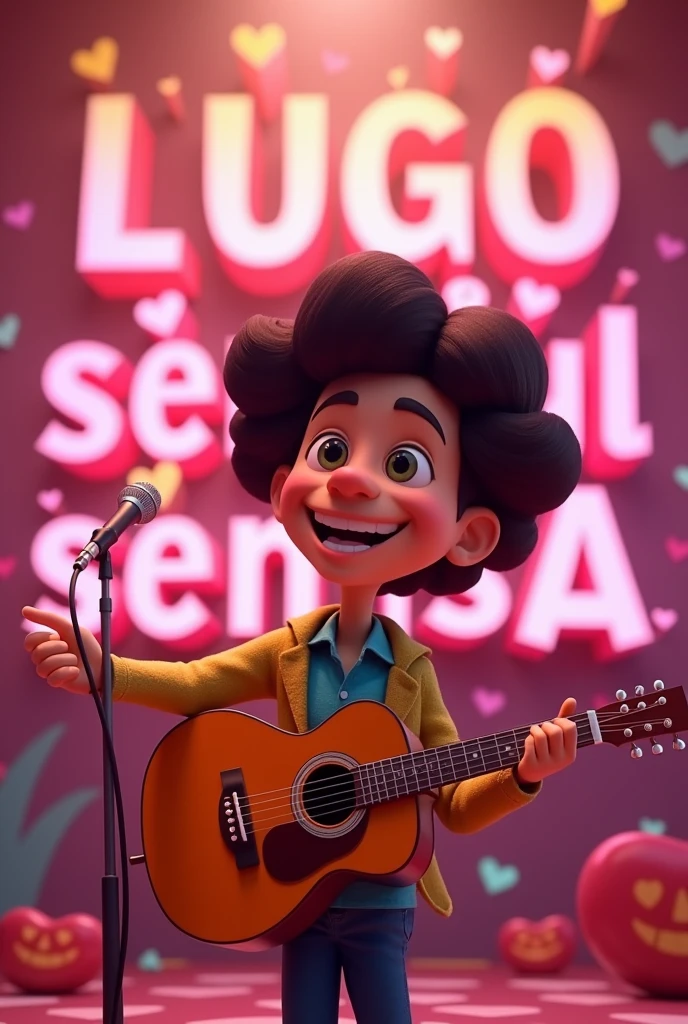 Make a musical cover of corridos tumbados with the central Lugo that says BEAUTIFUL SONRISA in Spanish with animated letters and lots of hearts and that says bold group 
