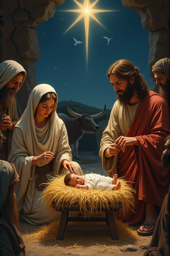 A drawing of the birth of Jesus 